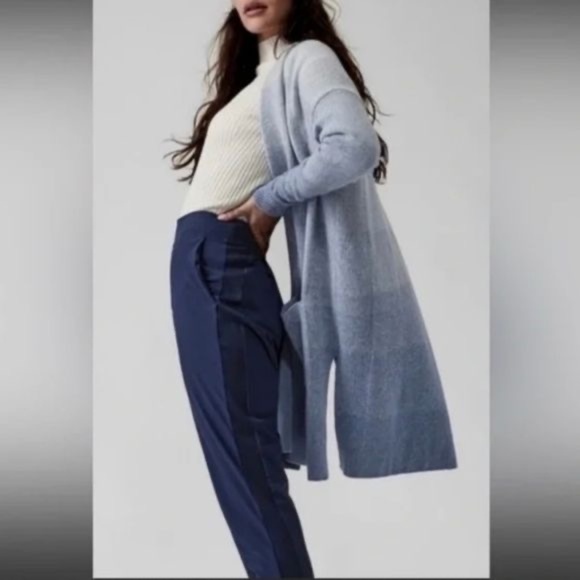 Athleta Ombré Spirit Wool Cashmere Blend Wrap Open Front Cardigan - Picture 2 of 12